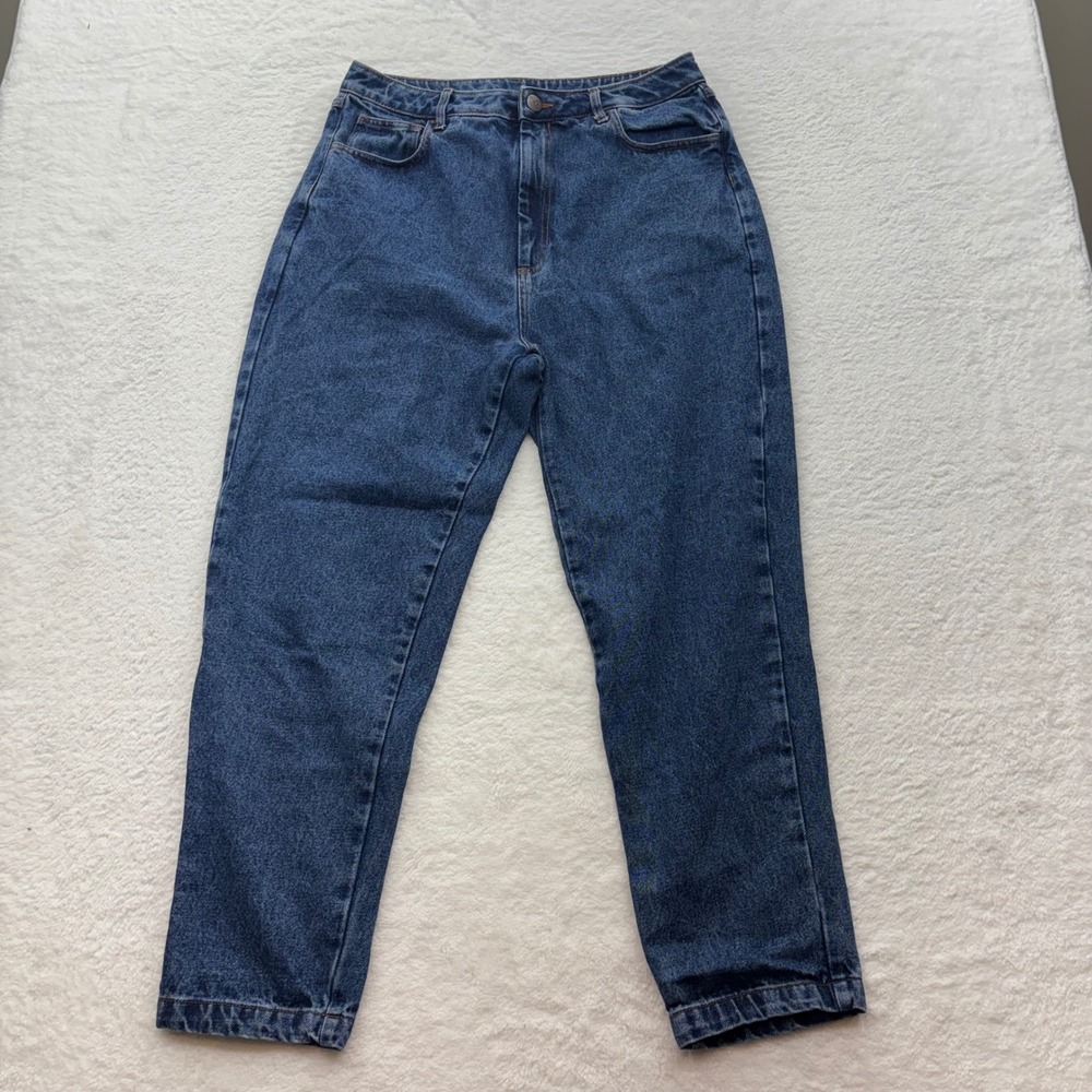 Lucy & Yak Dana Mom Jeans W32/R Mid Wash Blue High Waisted Organic Cotton Denim
